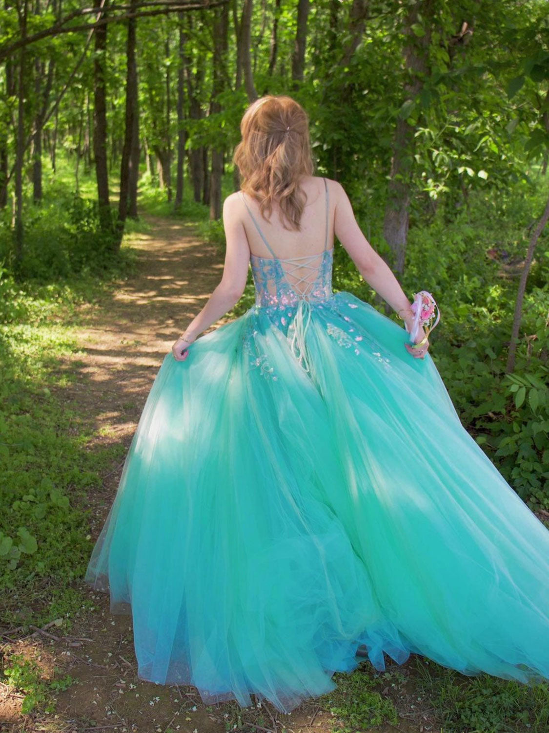 dark forest green prom dress