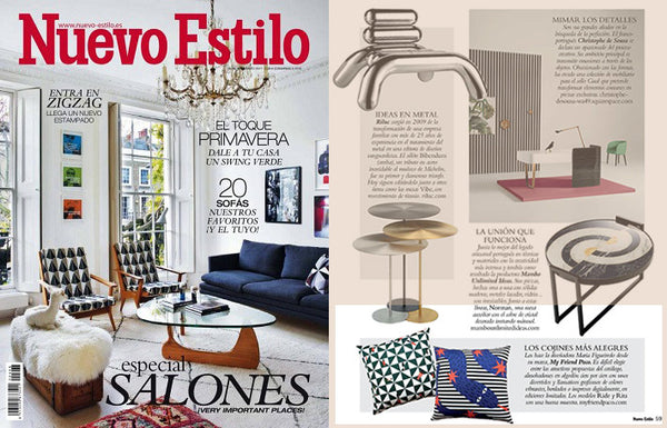 nuevo estilo decor magazine features designer printed cushions by my friend paco