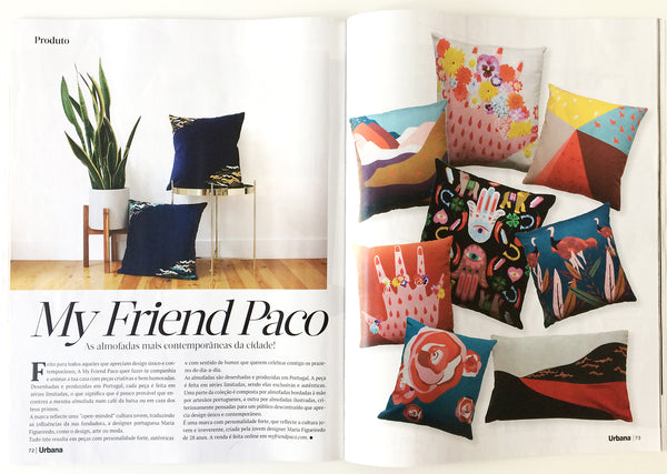 My friend paco cushions at Urbana interior design magazine