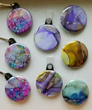 Zipper Pulls with Alcohol Ink Design