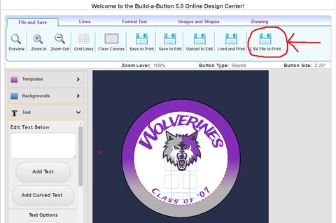 CSV Custom Buttons Step 2