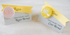 Wedding Place Cards with Buttons