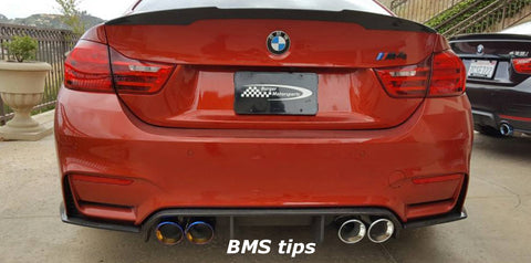 BMS BMW S55 FM 3.75" Set of 4 Slip-On Exhaust Tips (M3 & M4) ML Performance US