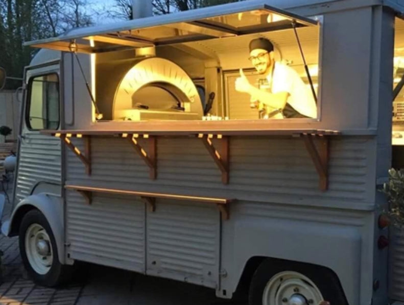 Wood-fired oven food truck