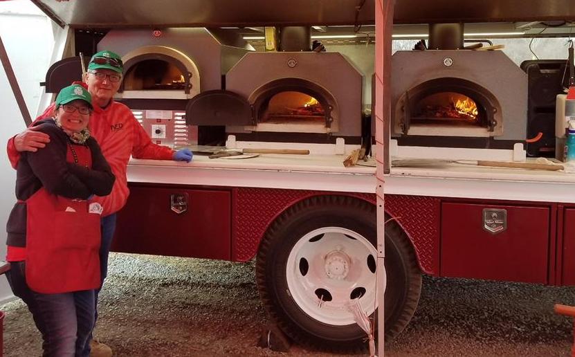Gas pizza oven and wood pizza ovens installed on food truck