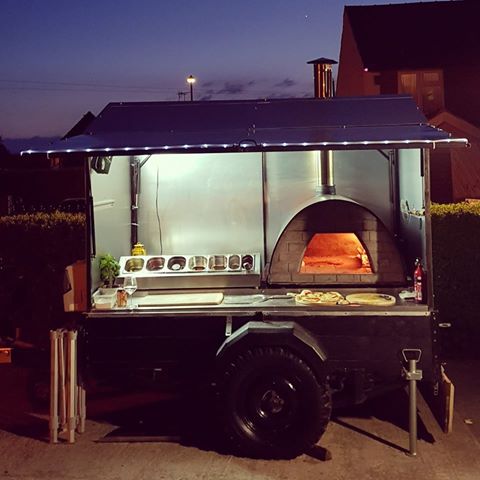 Food Trailer with wood-fired pizza oven