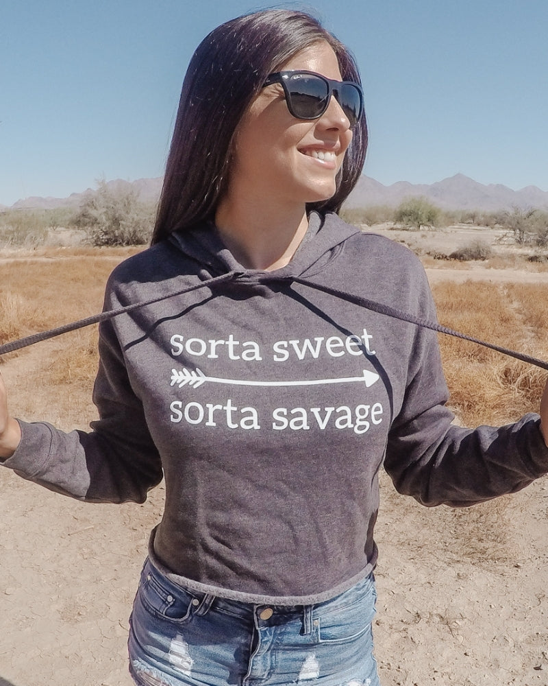 howtomakeitinarmenia | Sorta Sweet Sorta Savage Crop Ultra Hoodie - Link To Shop Women's Sweatshirts & Hoodies