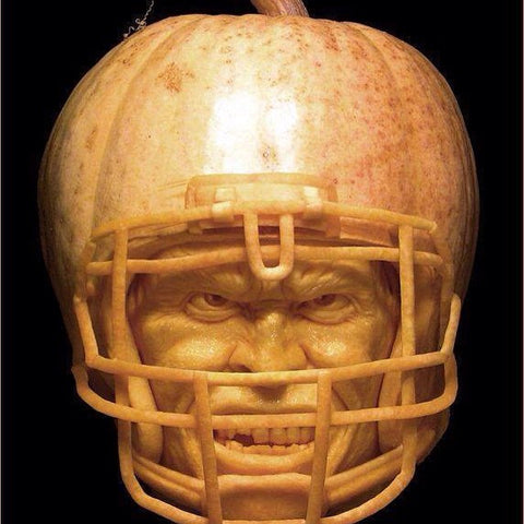 Football Spieler als Halloweenkürbis