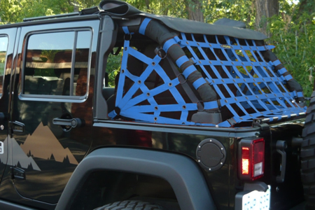 Dirtydog 4x4 Rear Spider Netting For 07 17 Jeep Wrangler Unlimited Jk 4 Door