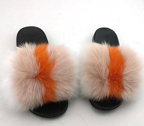 Precious fox fur slides