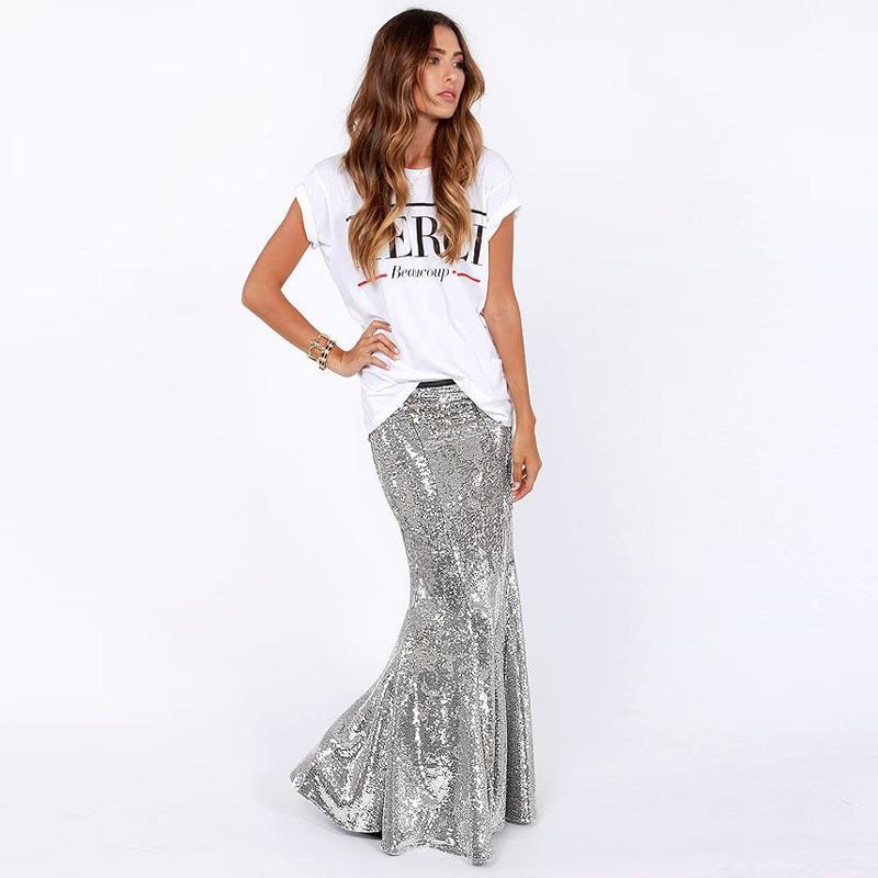 Sequin Maxi Skirt - Mermaid - Plus Size 