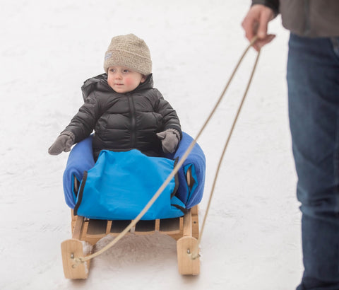 children winter pull sled wood