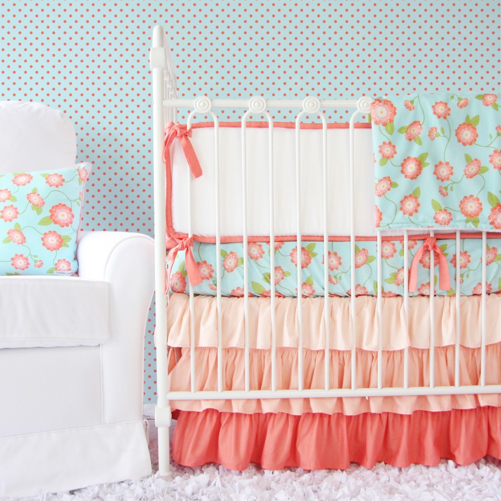 coral baby bedding