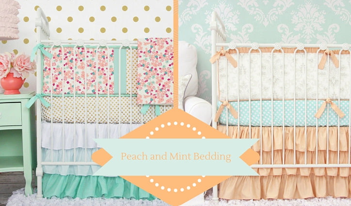Sweet Peach and Mint Nursery Bedding 