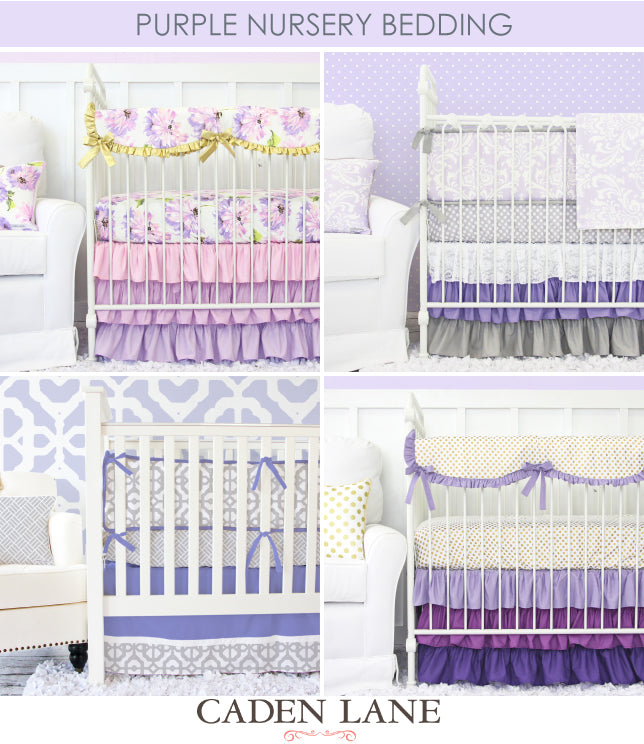 pink and purple crib bedding