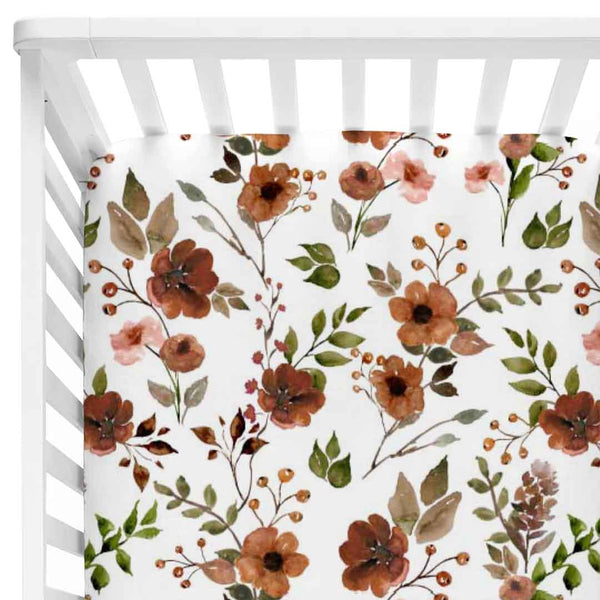 rust colored crib sheet