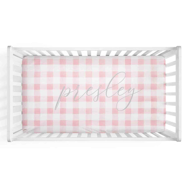 plaid crib sheet