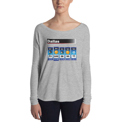 Dallas Weather Ladies' Drop Shoulder Long Sleeve Tee