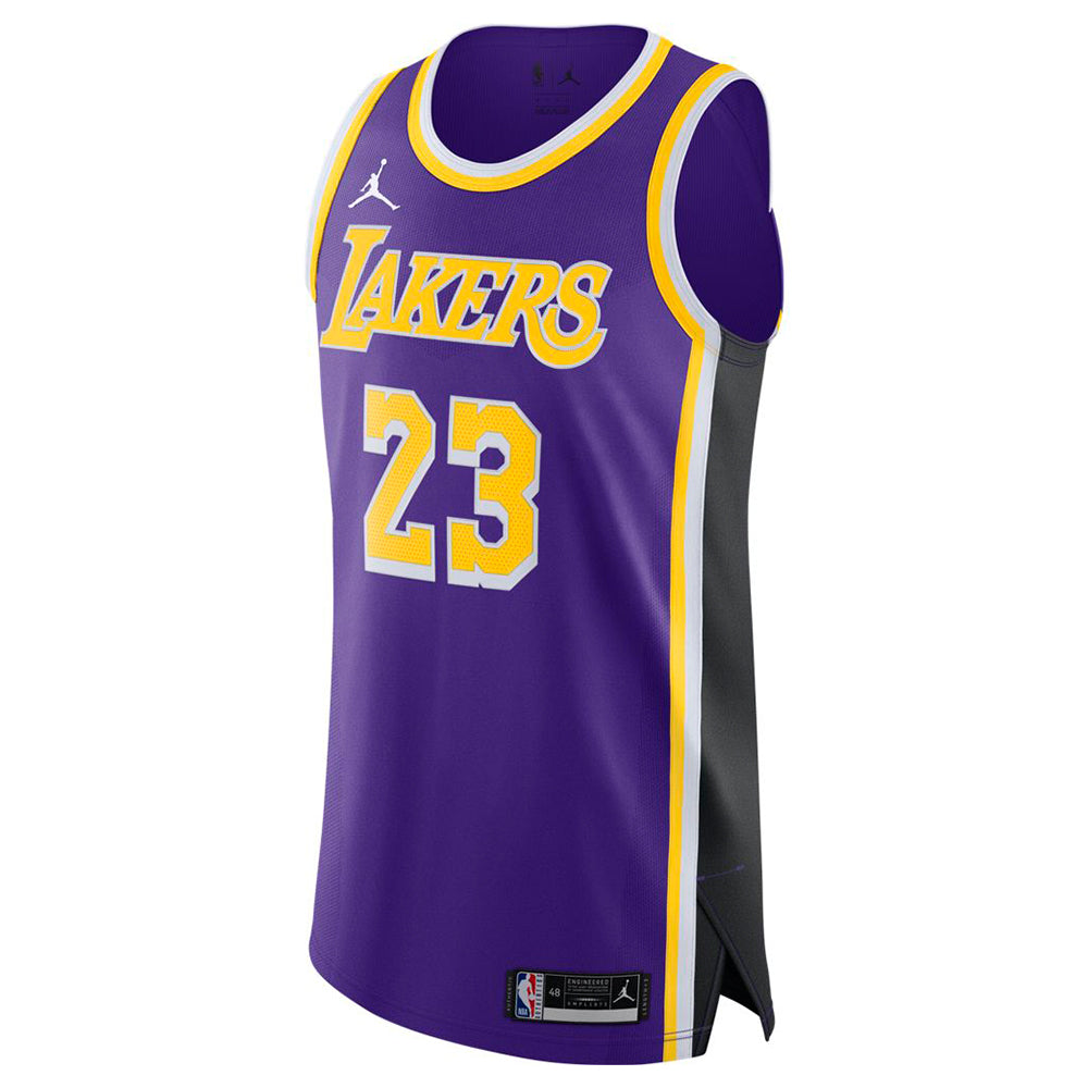 NBA Los Angeles Lakers LeBron James Jordan Authentic Statement Jersey - Purple