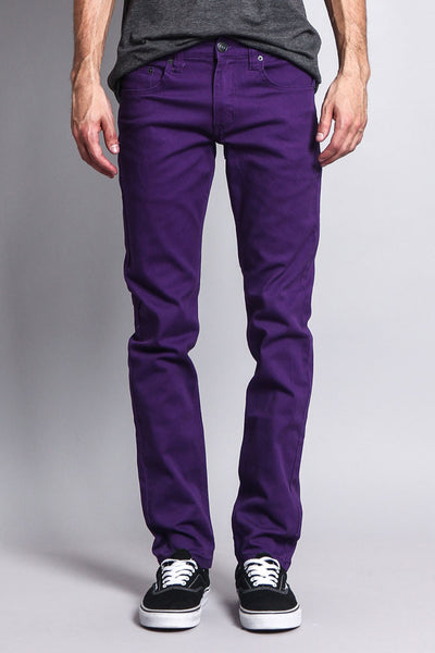 Mens Skinny Fit Colored Jeans Purple G Style Usa 1121