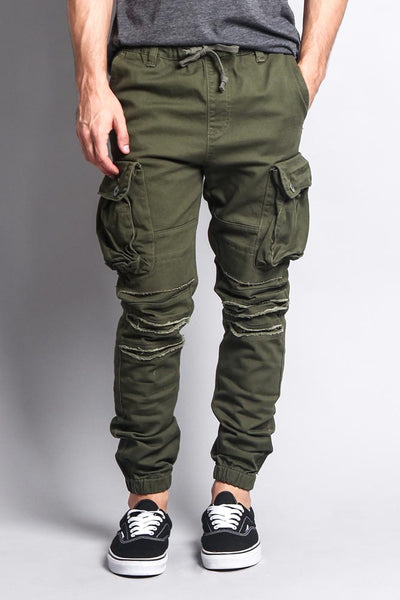 distressed cargo joggers