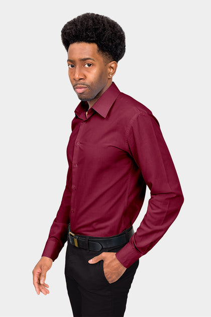 maroon dress shirt