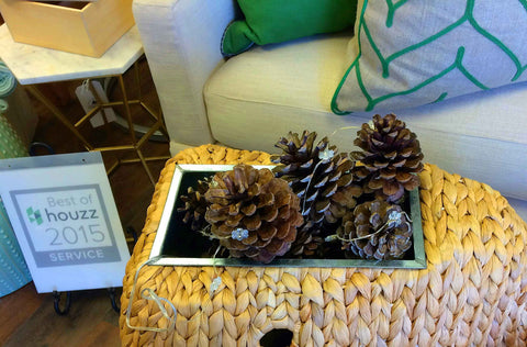 interior decorating with pine cones