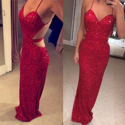 red prom dress with sparkles