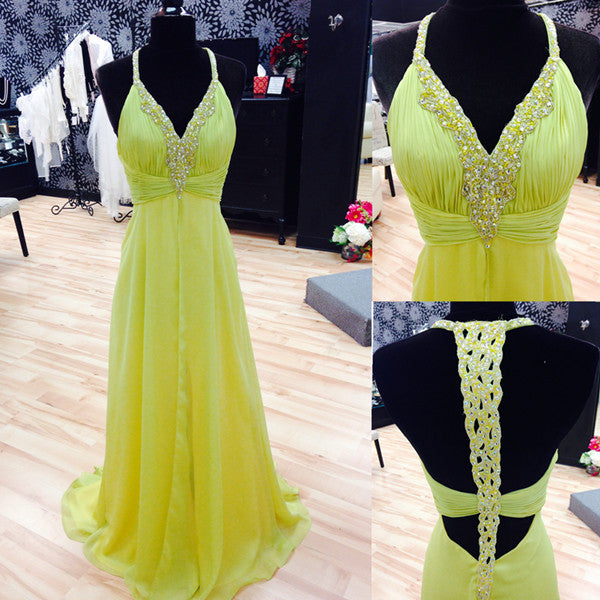 lemon evening dress