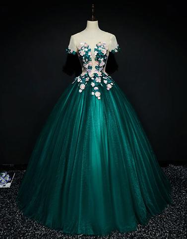 green ball dress