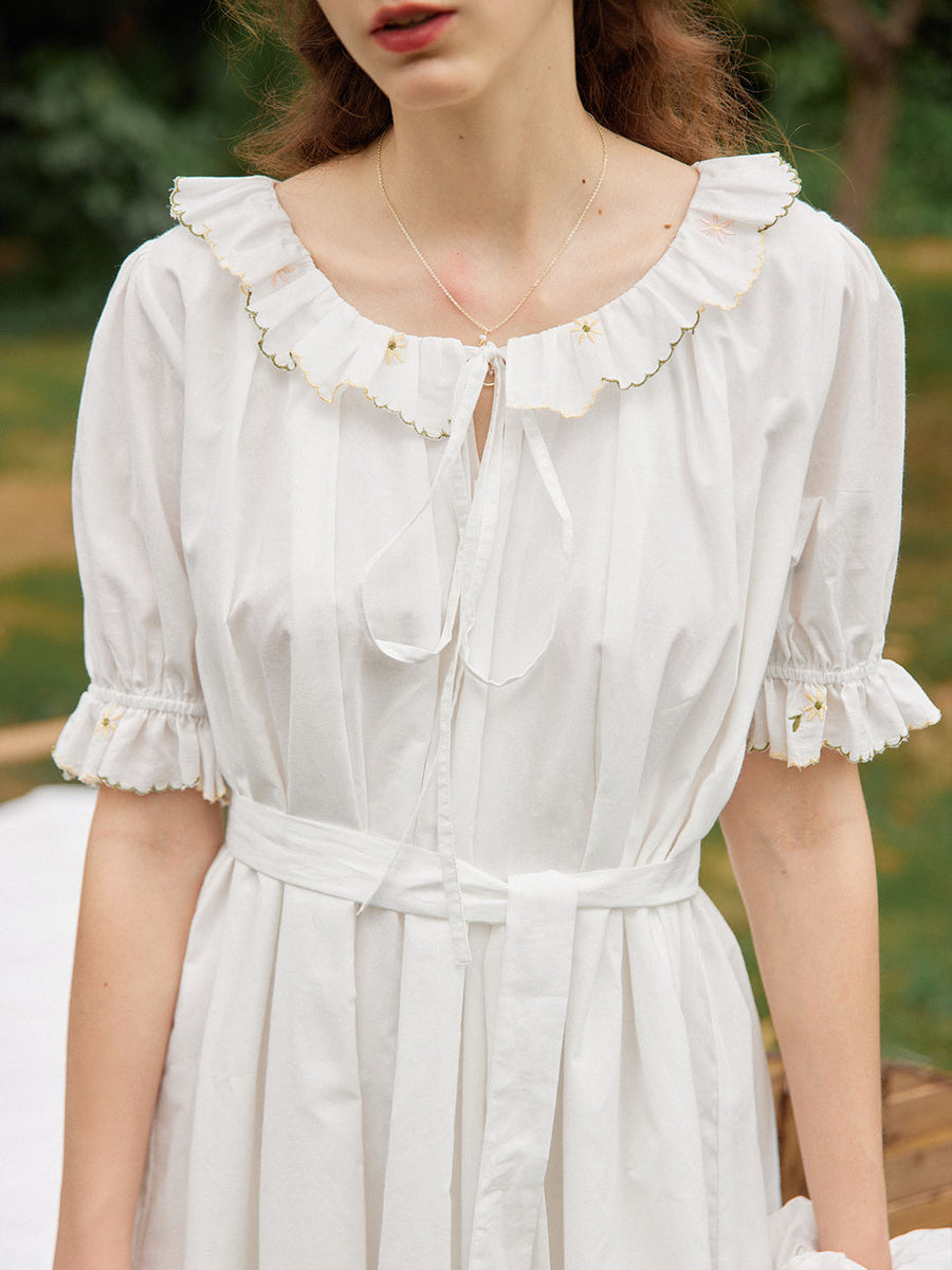 【FINAL SALE】Elodie 100% Cotton Ruffle Midi Dress