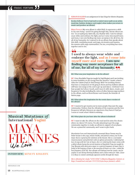 maya fiennes mantra magazine interview