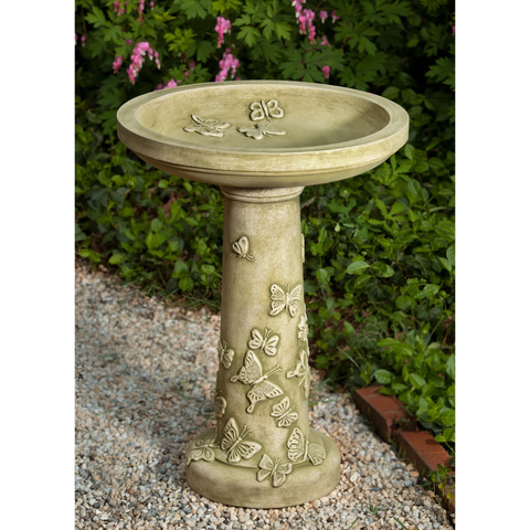 Butterflies Are Free Cast Stone Birdbath by Outdoor Art Pros