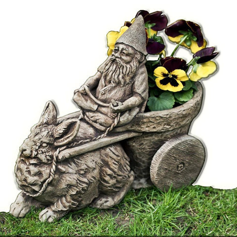 Gnome Coach Cast Stone Garden Statue