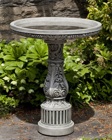 Smithsonian Cottage Garden Cast Stone Birdbath