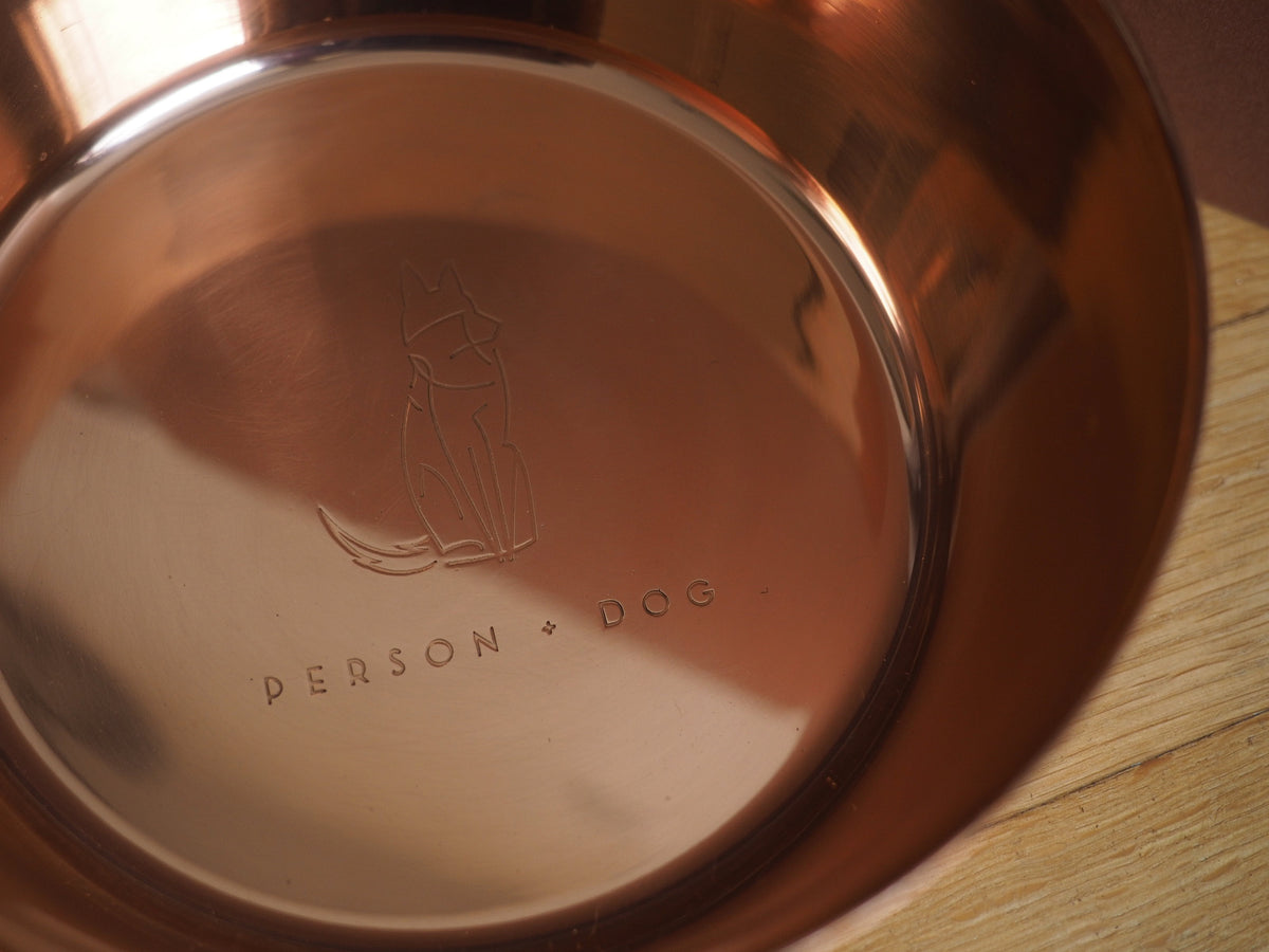 copper dog bowl