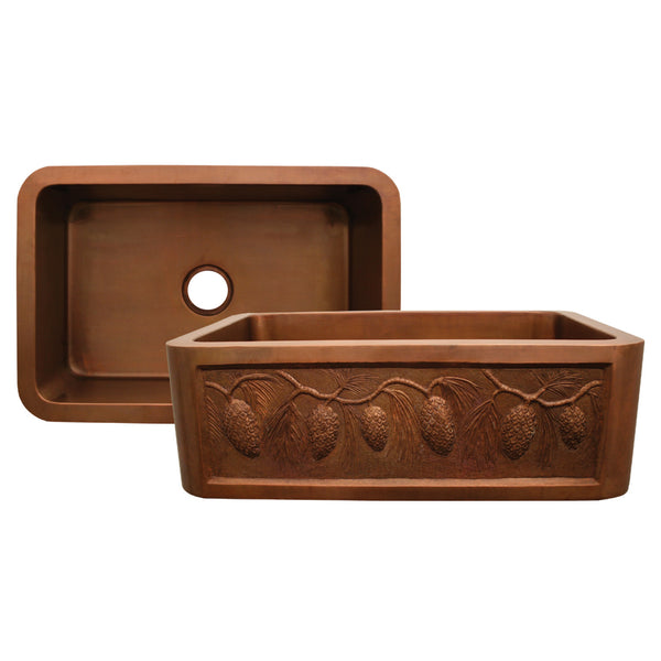 Copper Farmhouse Sink 30 Single Bowl Whitehaus Wh3020cofcpc