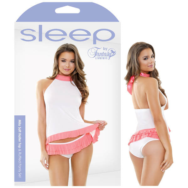 Sleep Mila Soft Halter Top & Ruffled Panty Set