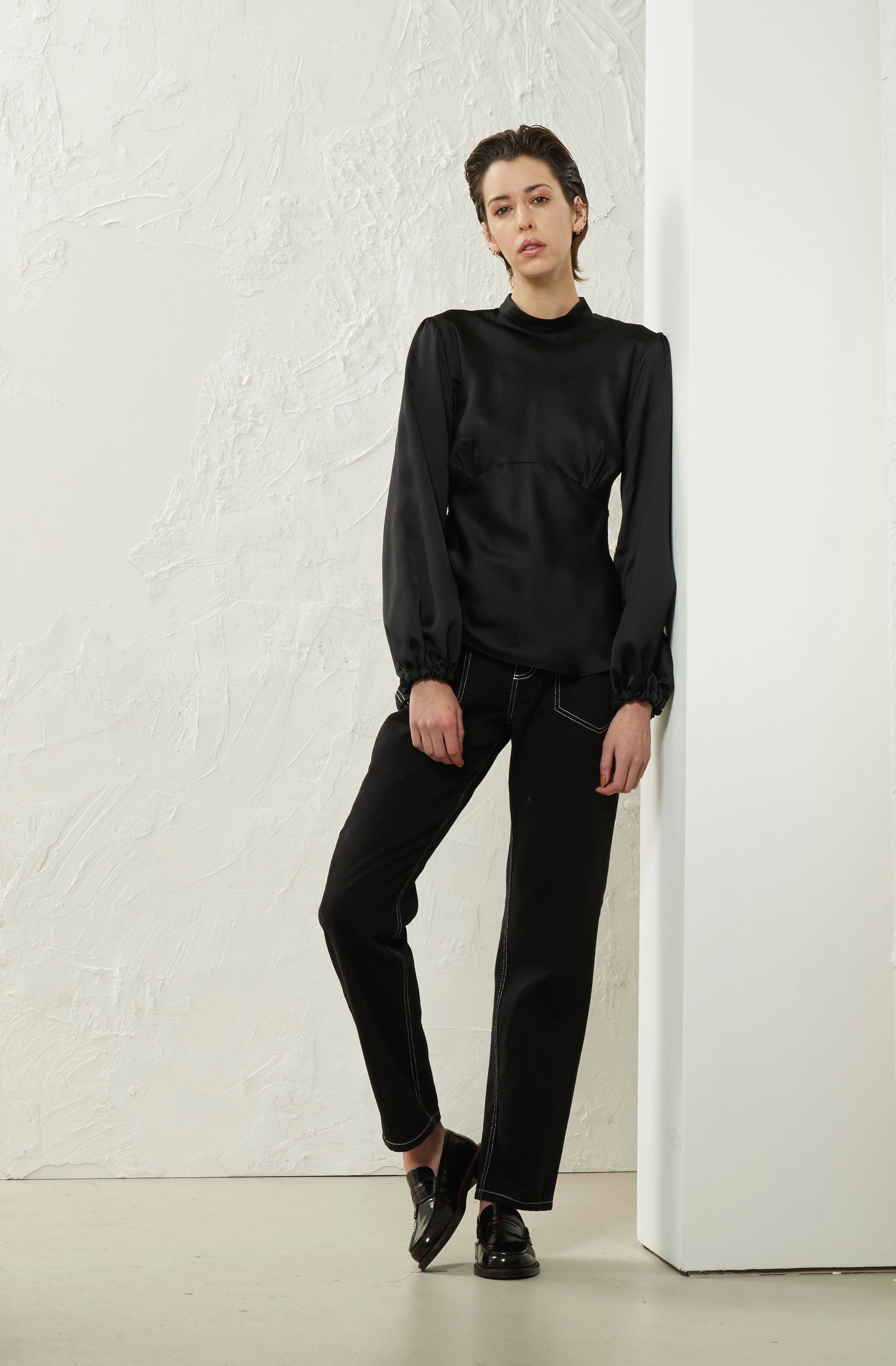 Bias Blouse Black - Wynn Hamlyn — Shop