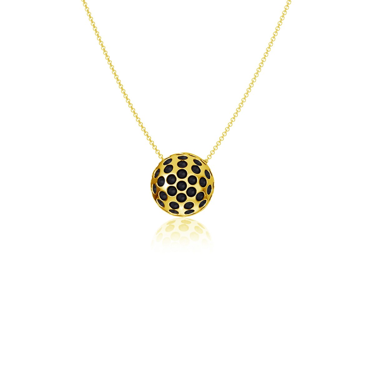 Golf Ball Pendant Necklace - Gold Plated