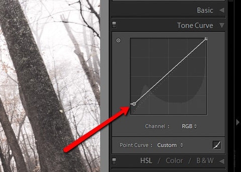 How to Vintage photos: Tone Curve