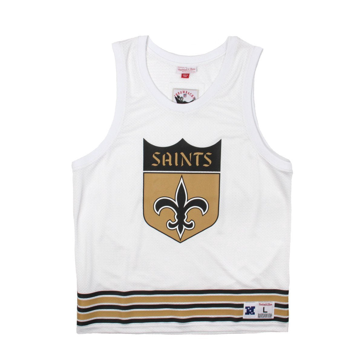 New Orleans Saints Mitchell & Ness Cotton Tank Top - Mens