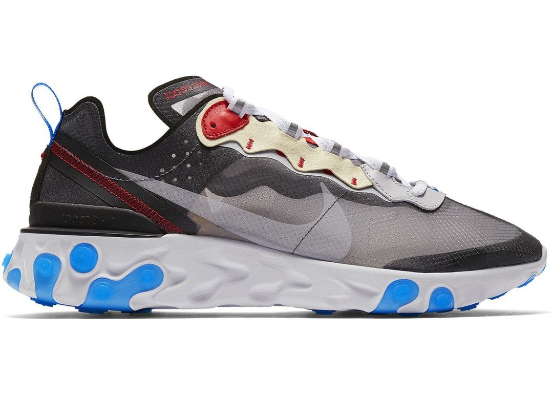 nike react element 87 dark grey photo blue