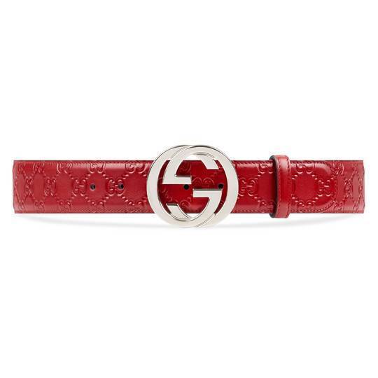 Gucci Signature leather belt Hibiscus 