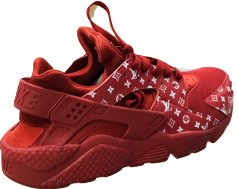 Custom LV Nike Huarache Red – Kickzr4us