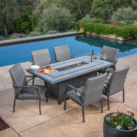 patio fire dining set