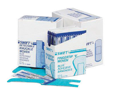 Swift 016459B First Aid 1" X 3" Blue Woven Strip Adhesive Bandage (100 Per Box) (1/BX)