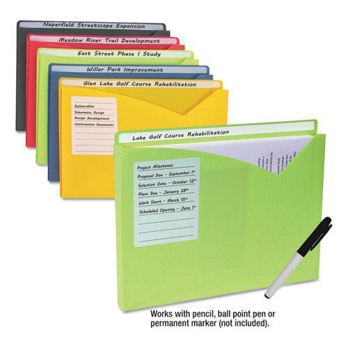C-Line Write-On Expanding Poly File Folders, 1" Exp., Letter, Assorted Colors, 10-bx-C-Line®-Omni Supply