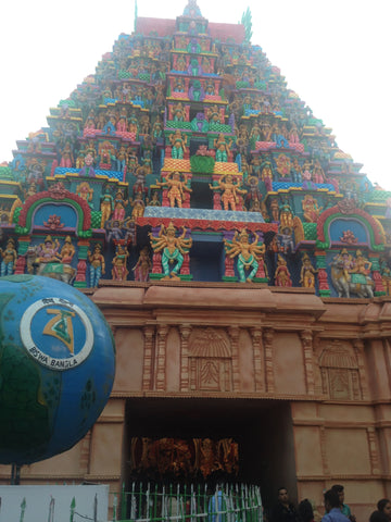 Pandal stylized as a South Indian Temple