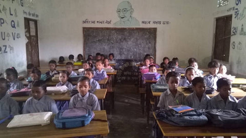 Students meditating before starting their school day